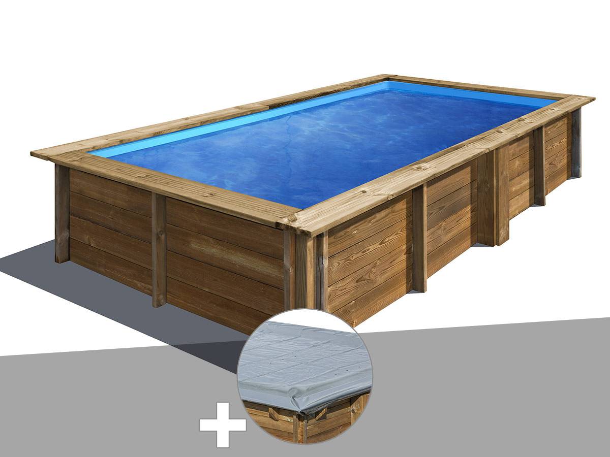 Gré - Kit piscine bois Gré Lemon 3,75 x 2,00 x 0,68 m + Bâche hiver