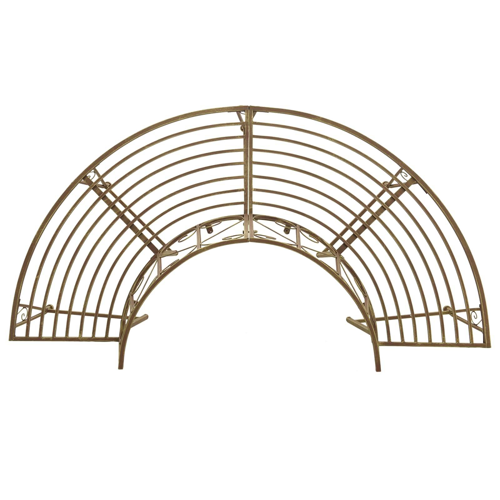 PANGIVO - Banc d'arbre demi-rond acier marron 160 x 80 x 89 cm, Poids:11.35kg - PANGIVO - Image 2
