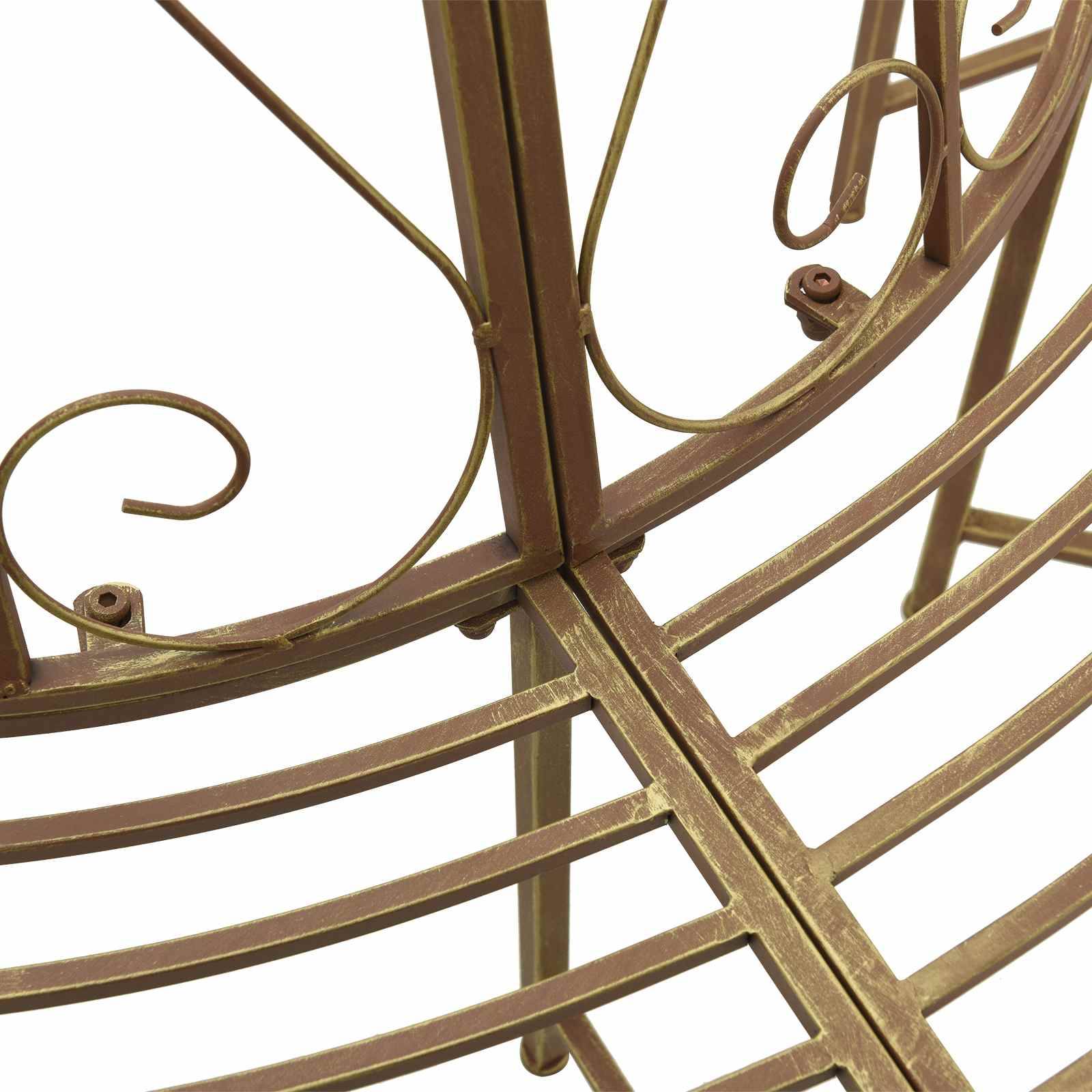 PANGIVO - Banc d'arbre demi-rond acier marron 160 x 80 x 89 cm, Poids:11.35kg - PANGIVO - Image 4