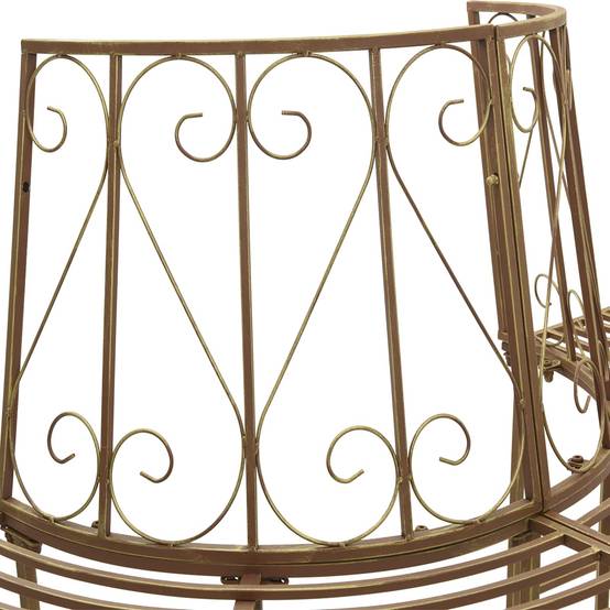 PANGIVO - Banc d'arbre demi-rond acier marron 160 x 80 x 89 cm, Poids:11.35kg - PANGIVO - Image 5