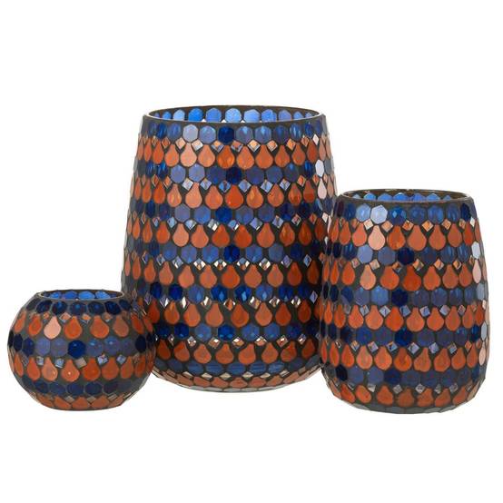 Photophore Design Goutte "African Desire" 21cm Orange & Bleu - Image 4
