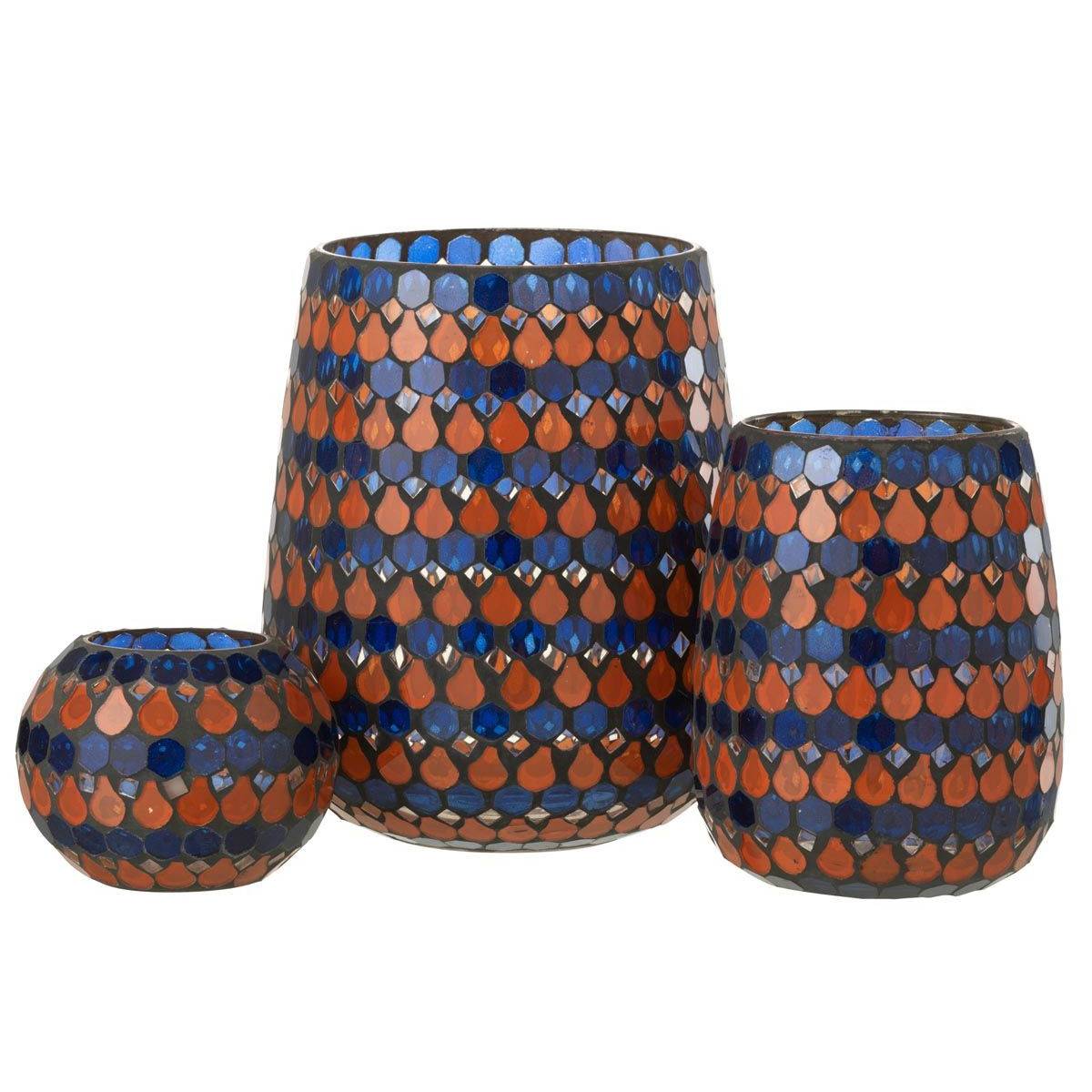 Photophore Design Goutte "African Desire" 21cm Orange & Bleu - Image 4