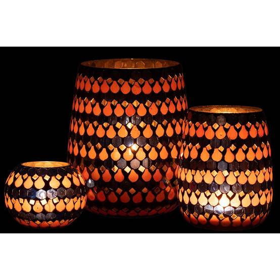 Photophore Design Goutte "African Desire" 21cm Orange & Bleu - Image 6