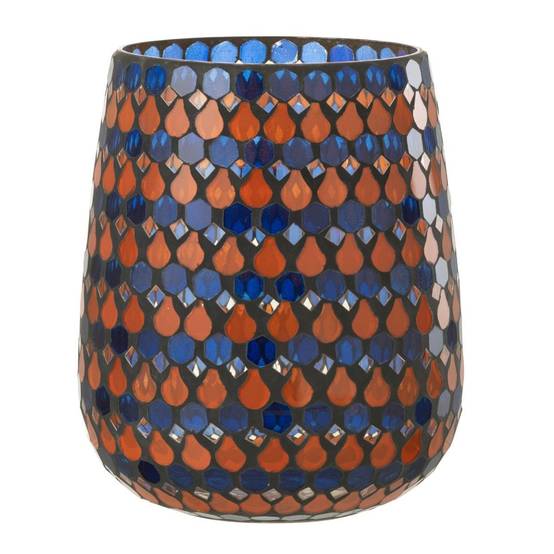 Photophore Design Goutte "African Desire" 21cm Orange & Bleu - Image 1