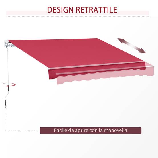 Store vertical extérieur aluminium balcon réduction chaleur 400x250cm rouge foncé - ComfortXL Outdoor Living - Image 7