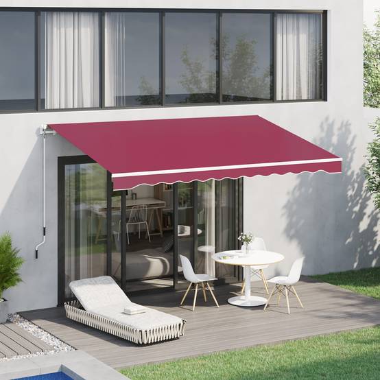 Store vertical extérieur aluminium balcon réduction chaleur 400x250cm rouge foncé - ComfortXL Outdoor Living - Image 3