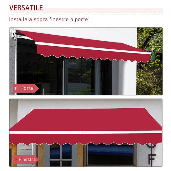 Store vertical extérieur aluminium balcon réduction chaleur 400x250cm rouge foncé - ComfortXL Outdoor Living - Image 9