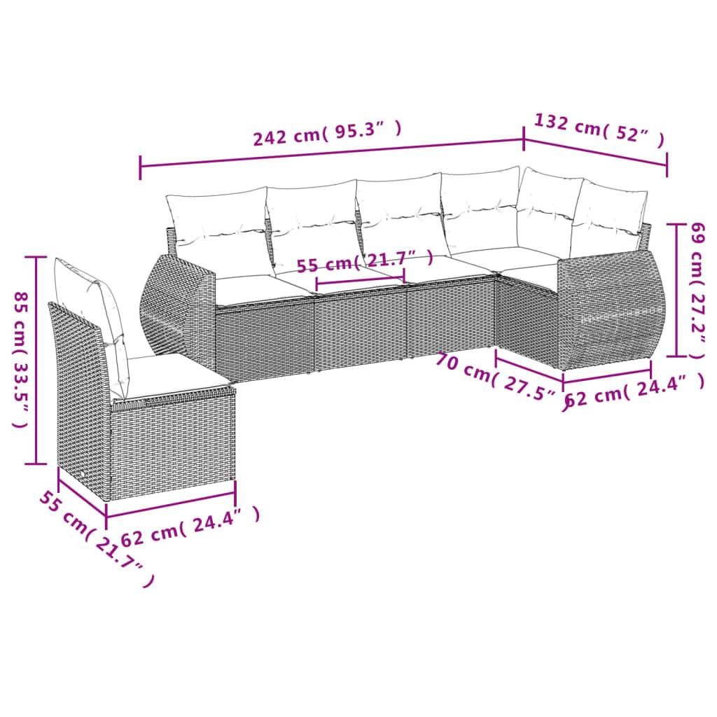 Vidaxl - Salon de jardin avec coussins 6 pcs beige résine tressée vidaXL 3221428 - Image 3