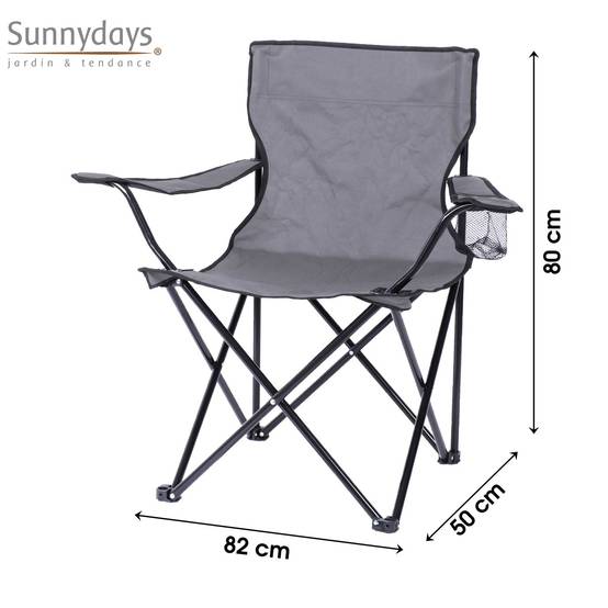 Sans Marque - Fauteuil de camping - Gris anthracite - Sunnydays - Image 3