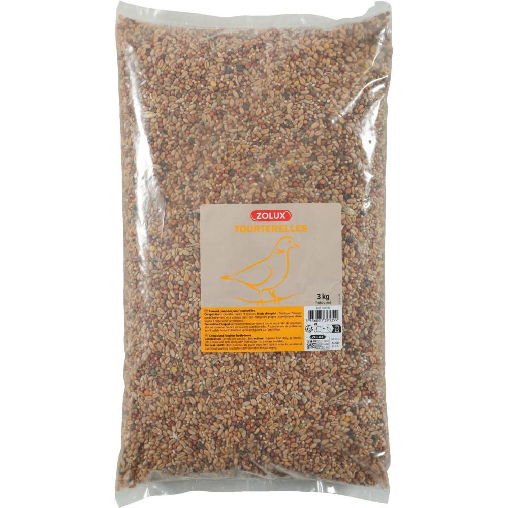 Zolux - Graines pour tourterelle sac de 3 kg pour oiseaux - Image 1