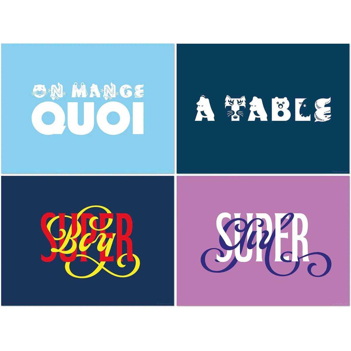 Set de table en vinyle 40 x 30 cm Kids Lot de 4 sets de table motifs assortis - Image 1