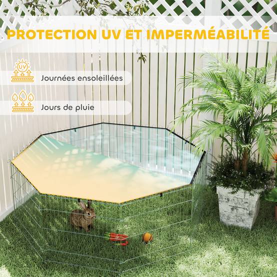 Parc enclos métal chien extérieur intérieur avec toit imperméable 155x155x60 vert - ComfortXL Outdoor Living - Image 8