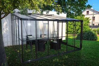 Châlet-Jardin - Serre d'hiver verre - 12 m2 grise adossable Chalet & Jardin