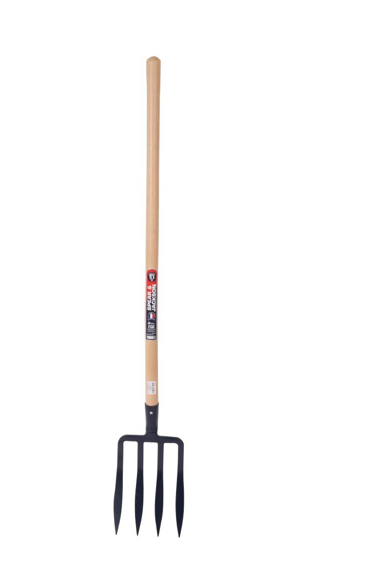 Spear & Jackson - Fourche à bêcher à douille 4 dents spatulées de 27 cm manche pomme 100 cm Spear & Jackson - Image 1
