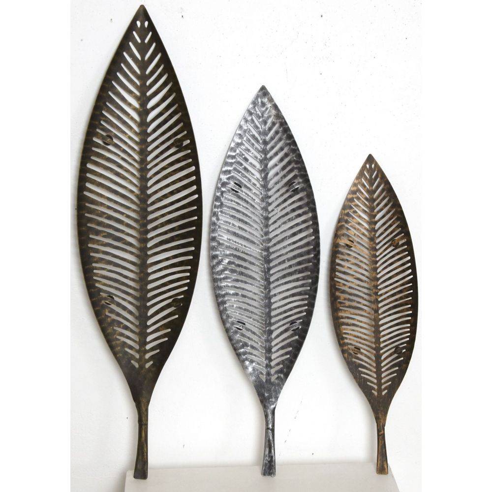 Aubry Gaspard - Corbeilles Feuilles en métal laqué (Lot de 3) - Image 3