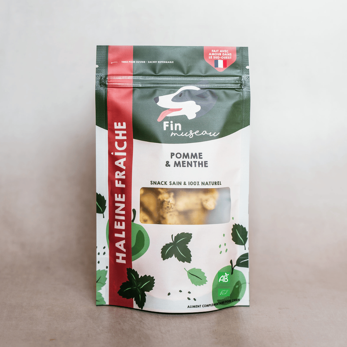 Fin Museau - Friandises Bio Sans Céréales "Haleine Fraîche" Menthe & Pomme pour Chien - Image 2