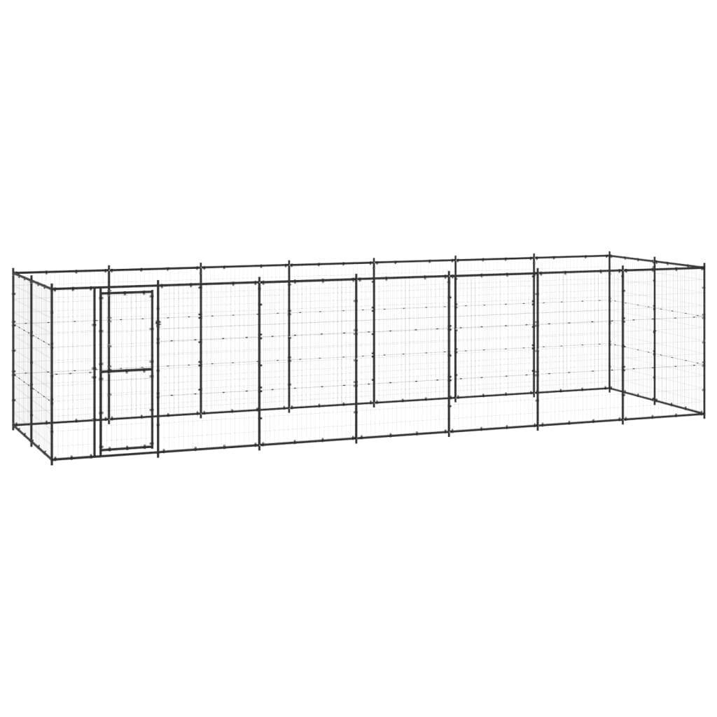 Helloshop26 - Chenil extérieur cage enclos parc animaux chien extérieur acier 16,94 m² - Image 1