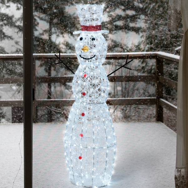 Lotti - Grand Bonhomme de neige lumineux 3D H150cm 320 LED blanc froid 8 jeux lumières IP44 SMART Connect 31V Lotti - Image 7