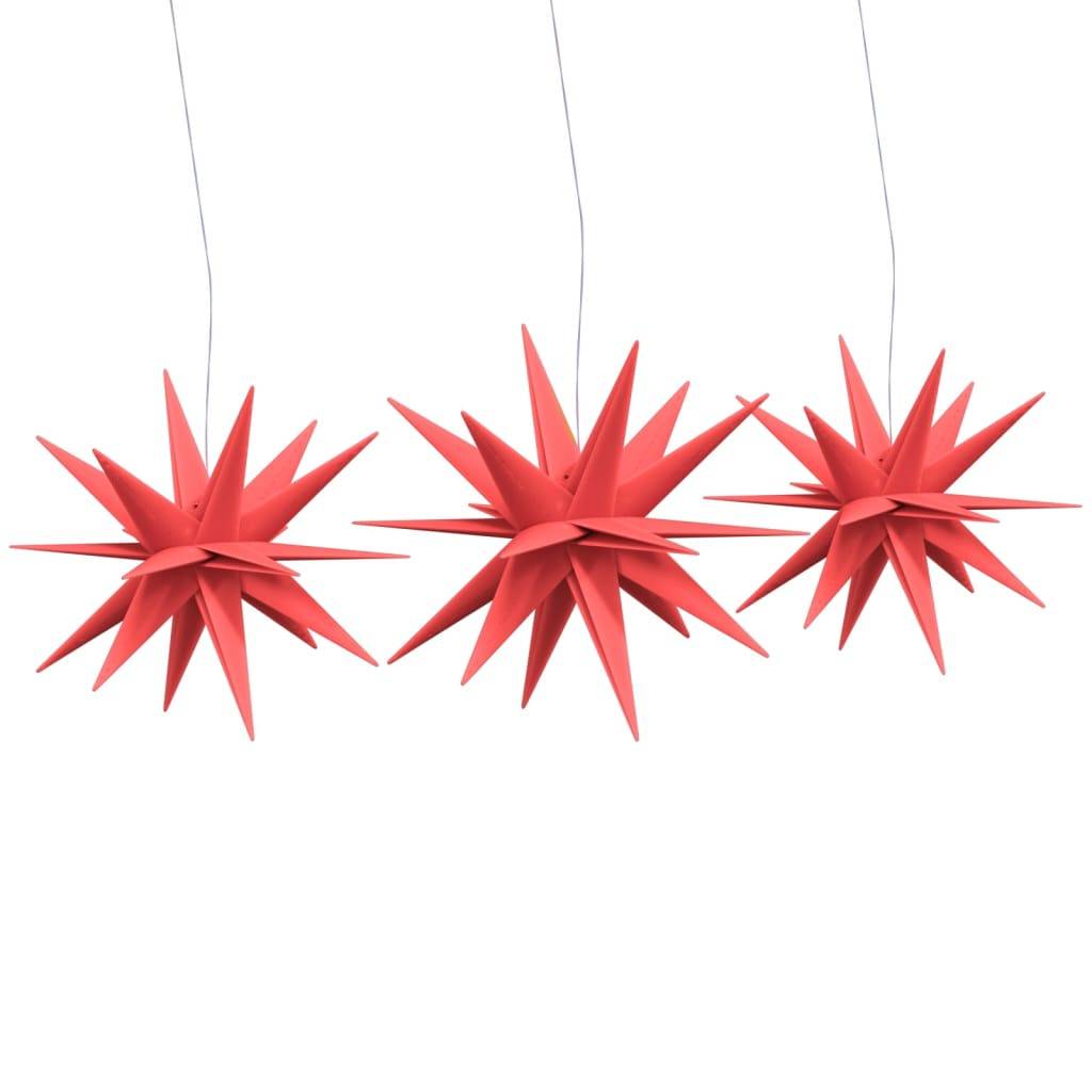 Lot de 3 Étoiles de Noël LED Pliables à Piles Décoration Fête Rouge – ComfortXL Outdoor Living - Image 4
