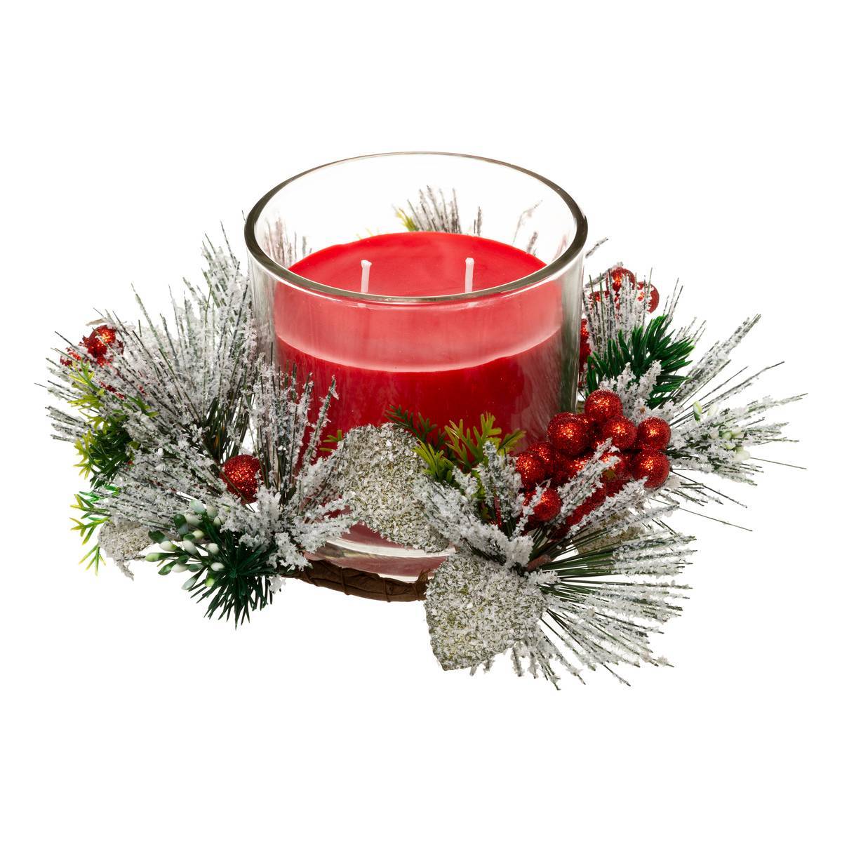 Fééric Lights & Christmas - Box de bougie centre de table gm avec feuille 270g - Feeric Lights & Christmas - Image 1