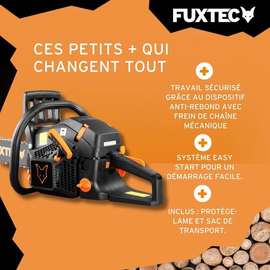 FUXTEC - Tronçonneuse thermique - FUXTEC FX-KS262 - 61,5cm3 20 pouces Black Edition - Image 4