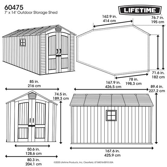 Lifetime - Abri de jardin résine 8.2 m2 (2.06x4.26 m) LIFETIME #60475 - Image 8