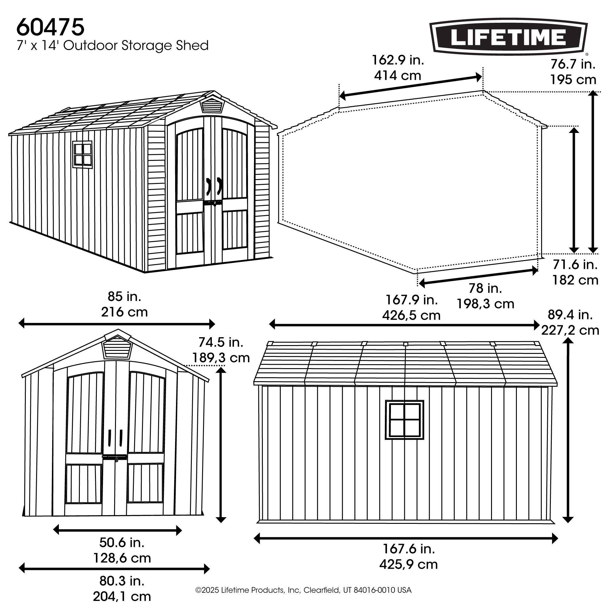 Lifetime - Abri de jardin résine 8.2 m2 (2.06x4.26 m) LIFETIME #60475 - Image 8