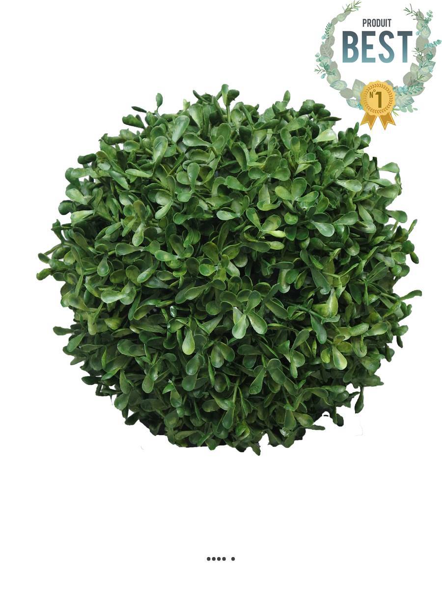 Artificielles - Boule de buis factice feuilles PE protection UV H 20 cm Vert - BEST - dimhaut: H 20 cm - couleur: Vert - Image 1