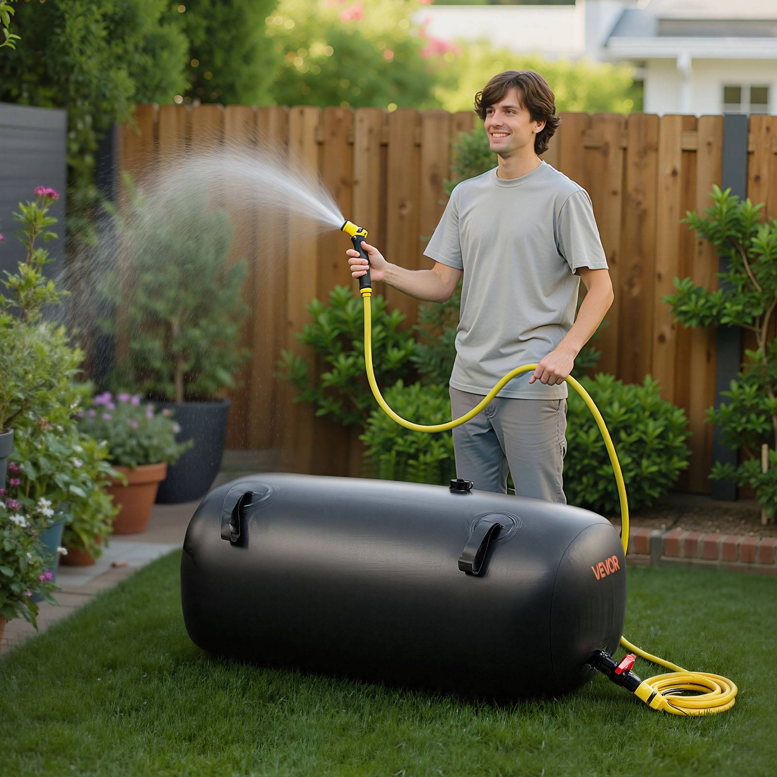 Vevor - VEVOR Réservoir d'Eau Souple Vessie de Stockage Eau Pliable 113 L PVC 1000D Noir - Image 8