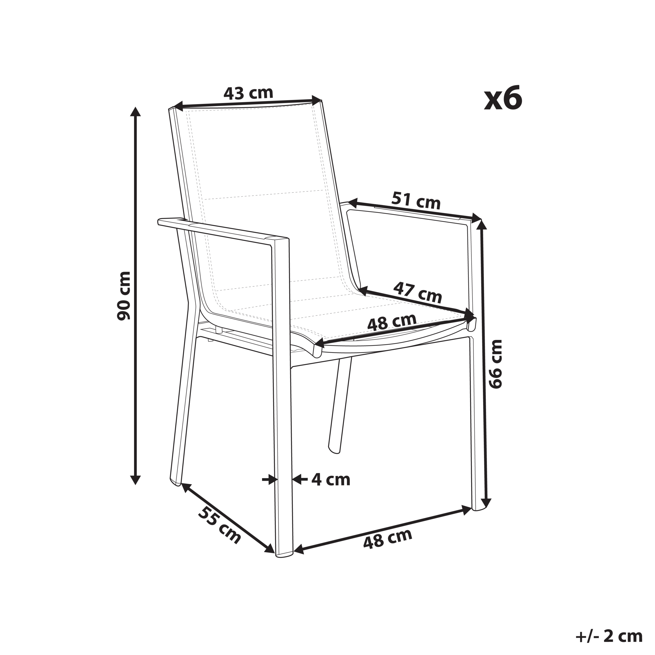 Beliani - Chaise de jardin Aluminium Gris BUSSETO - Beliani - Image 3