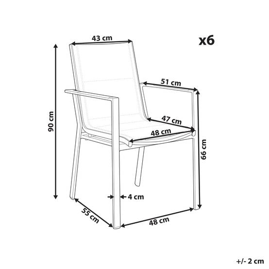 Chaise de jardin Aluminium Gris BUSSETO - Beliani - Image 2