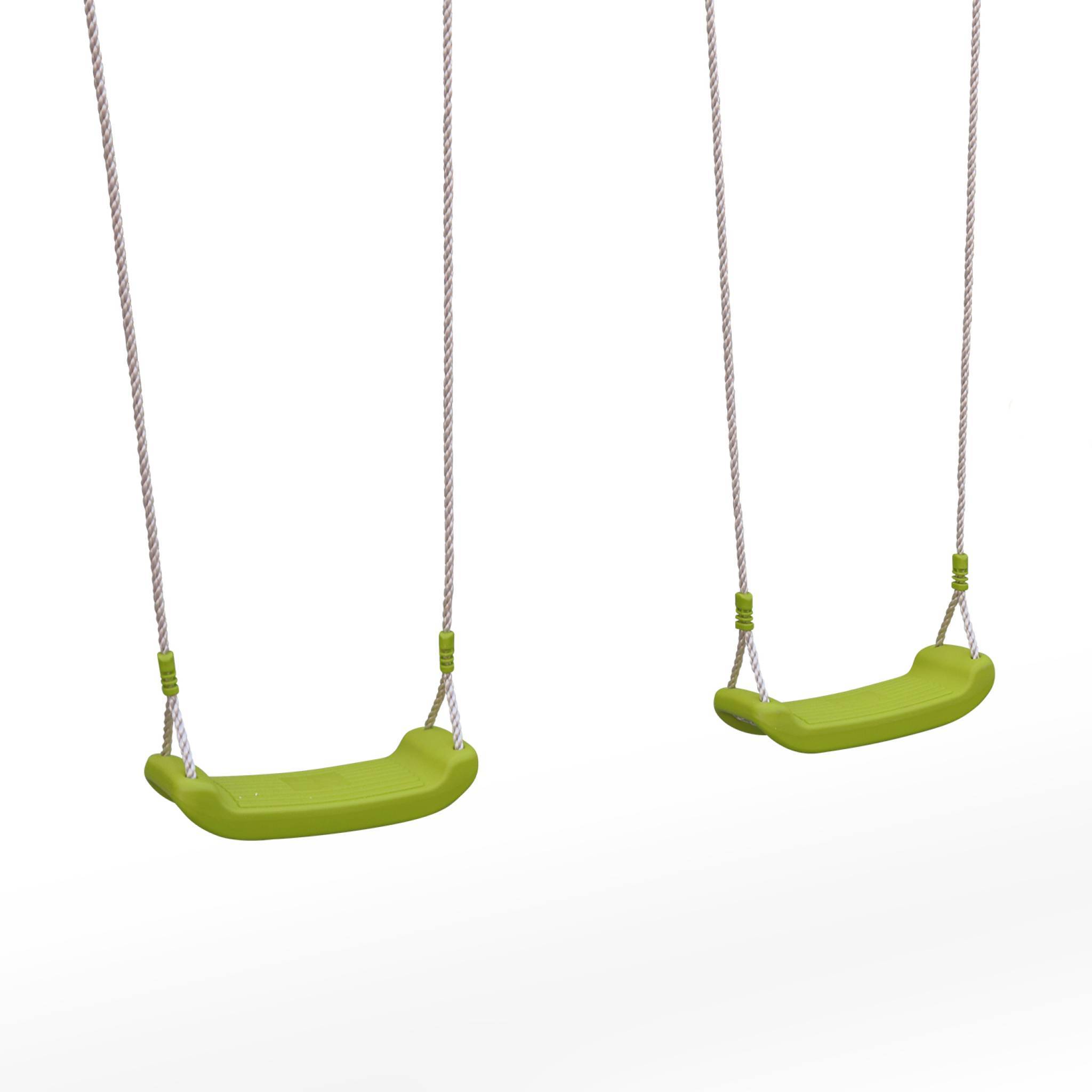 sweeek - Aire de jeux Mistral en bois avec 2 balançoires et échelle en corde bois de pin | sweeek - Image 2