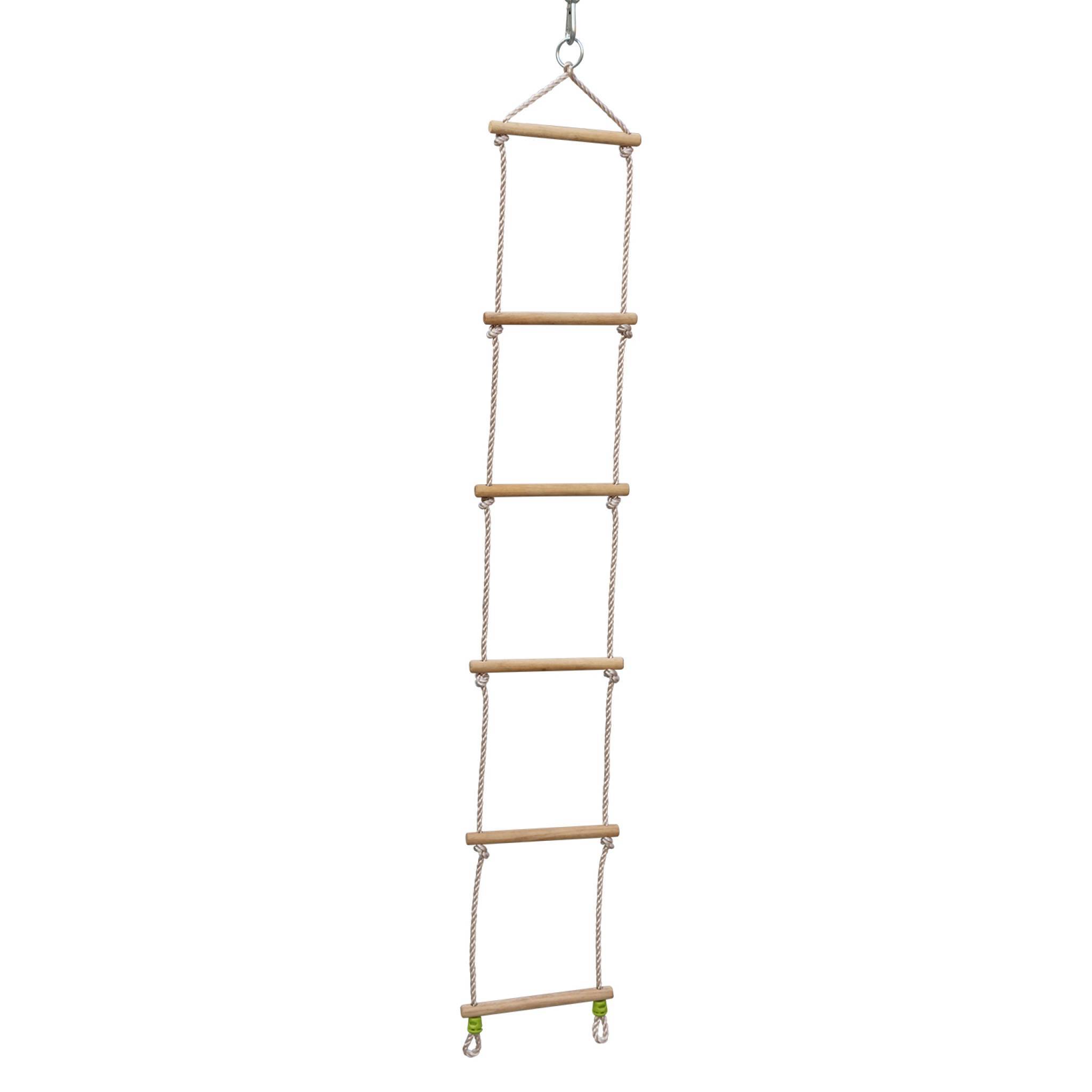 sweeek - Aire de jeux Mistral en bois avec 2 balançoires et échelle en corde bois de pin | sweeek - Image 3