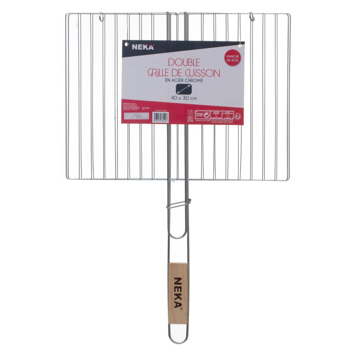 Hesperide - Grille de barbecue rectangulaire double 40x30cm Hespéride - Image 3