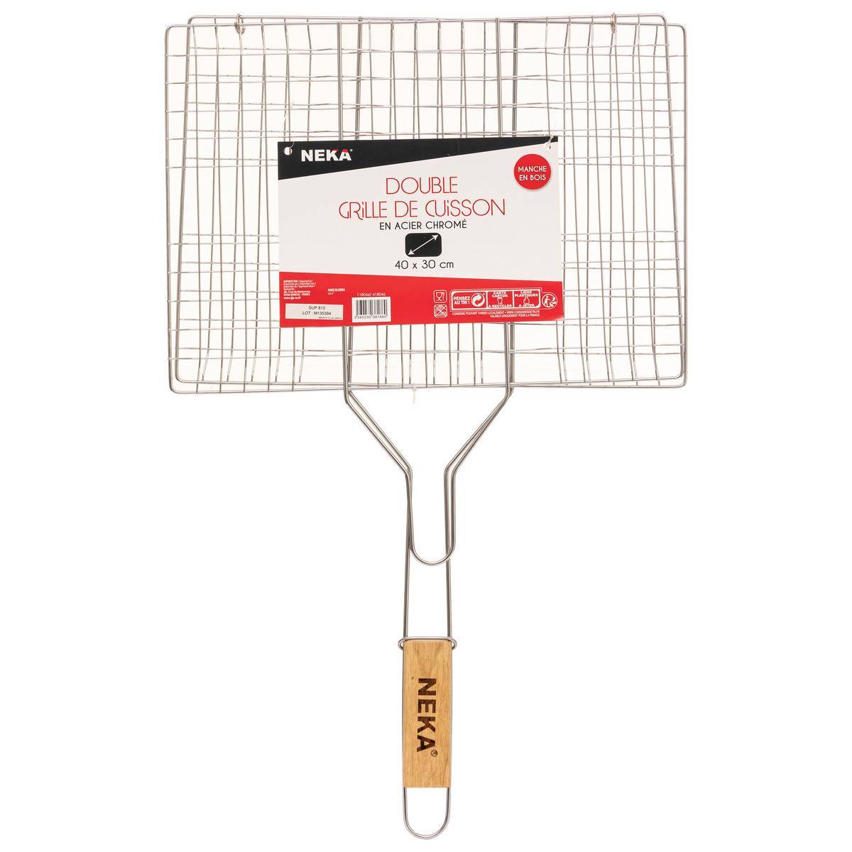 Hesperide - Grille de barbecue rectangulaire double 40x30cm Hespéride - Image 2