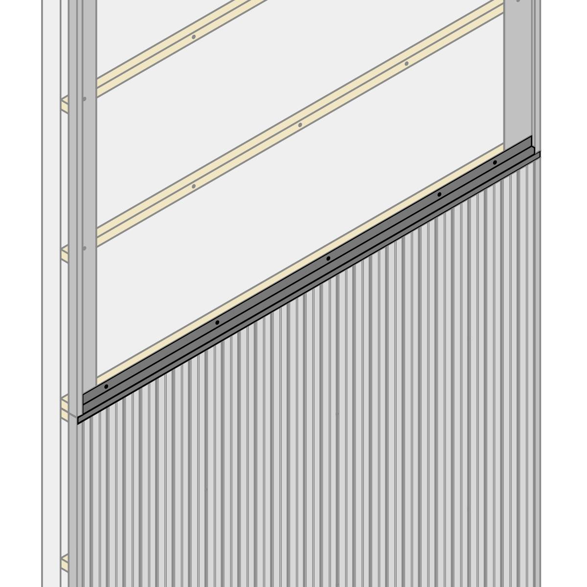 Paire de bavette de finition MY METAL FACTORY pour parement tasseau 20x20 - L1150x30x25x30 - 35 - Image 3