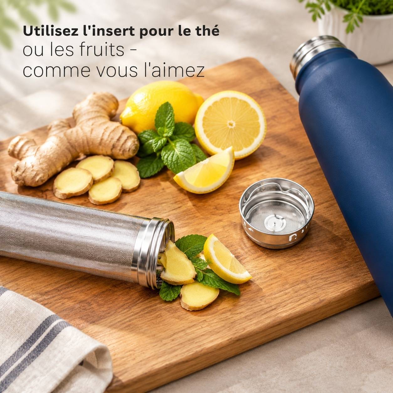 Bouteille Isotherme Acier Inoxydable 950 Ml Infuseur Étanche Chaude 12 Heures Froide 24 Heures - Image 4