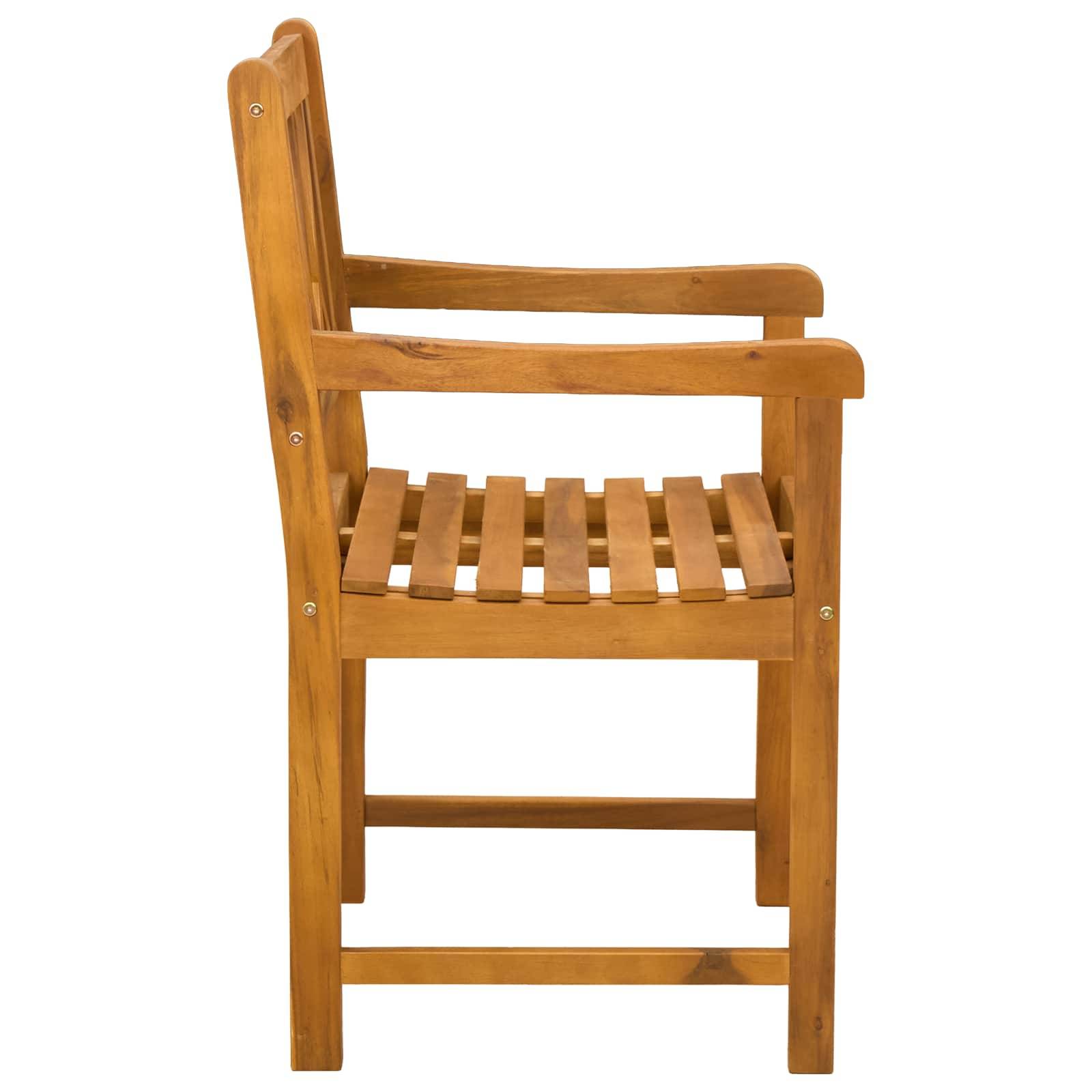 Chaises de jardin bois d'acacia massif naturel 56 x 55.5 x 90 cm, Poids:17.6kg - PANGIVO - Image 5