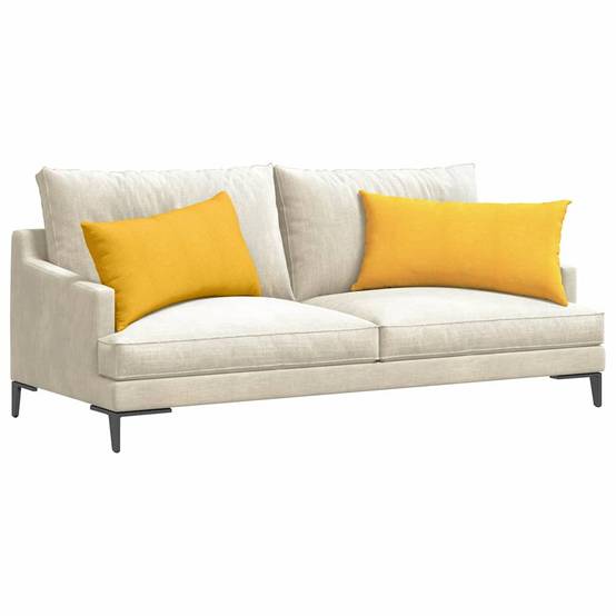 Coussins Canapé Velours Côtelé Lot de 2 Déhoussables Décoration Salon Jaune Clair 80x40 cm – ComfortXL Outdoor Living - Image 3