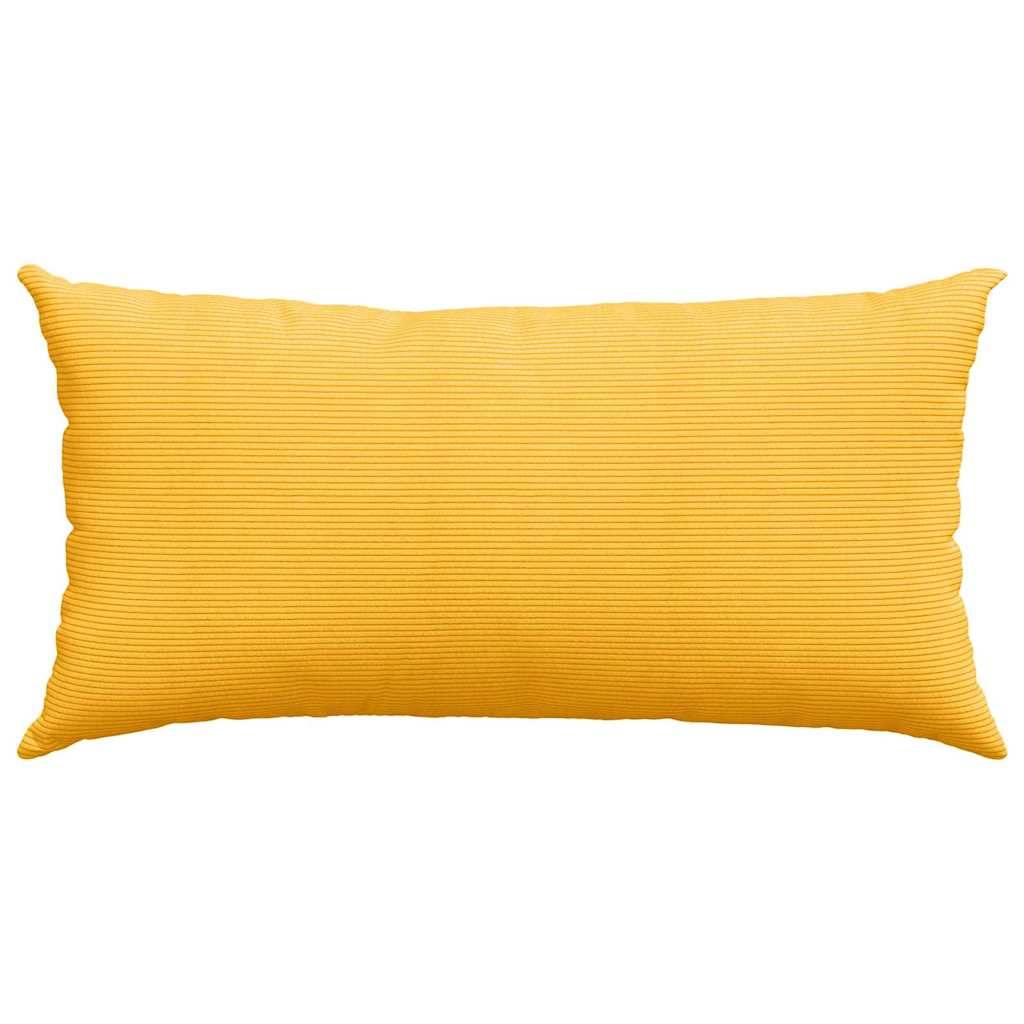 Coussins Canapé Velours Côtelé Lot de 2 Déhoussables Décoration Salon Jaune Clair 80x40 cm – ComfortXL Outdoor Living - Image 6