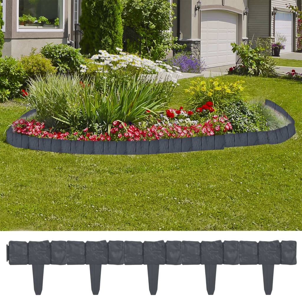 Clôture de jardin plastique anthracite 1000 x 1 x 22.5 cm - PANGIVO - Image 1
