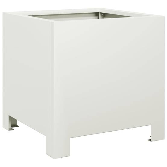 Vidaxl - Jardinières 2 pcs-Pot de fleur-Bac à fleurs blanc 30x30x30 cm acier 531086 - Image 4