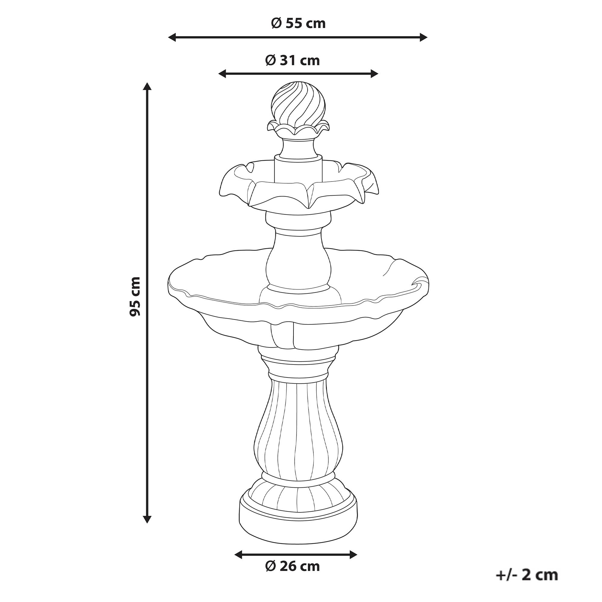 Fontaine décorative Résine Beige clair LIMBARA - Beliani - Image 2