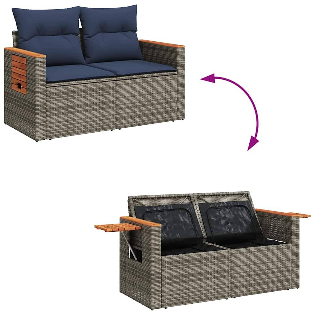 ComfortXL - Salon de jardin d'angle 7 pcs résine tressée avec coffres de rangement intégrés Gris – ComfortXL Outdoor Living - Image 9