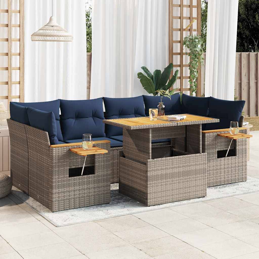 ComfortXL - Salon de jardin d'angle 7 pcs résine tressée avec coffres de rangement intégrés Gris – ComfortXL Outdoor Living - Image 1