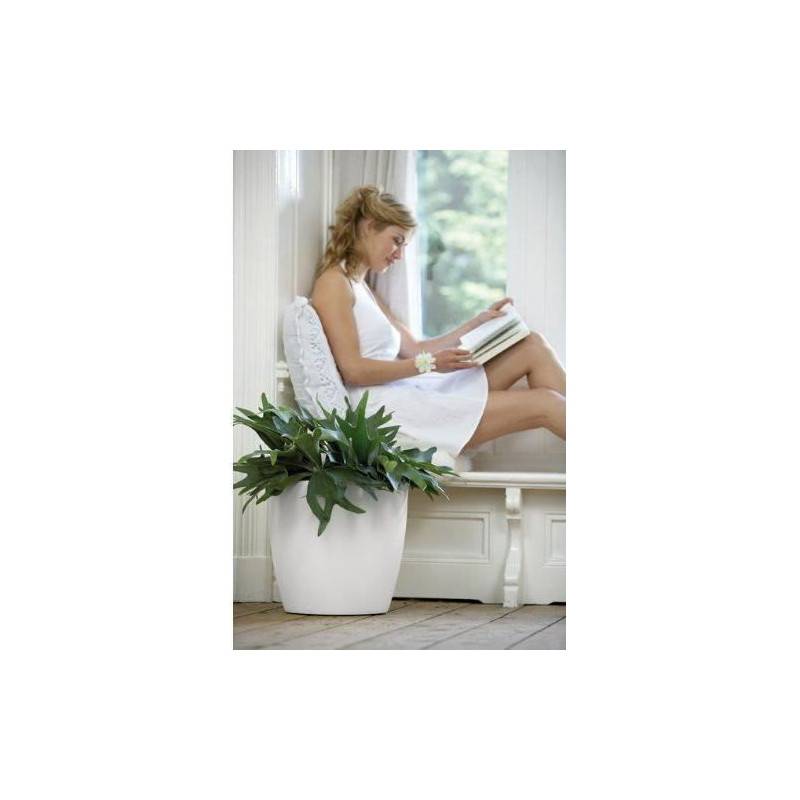 Elho - Elho Brussels Pot De Fleurs Rond Roues 40 - Blanc - ø 39 X H 37 Cm - Intérieur - 100% Recyclé