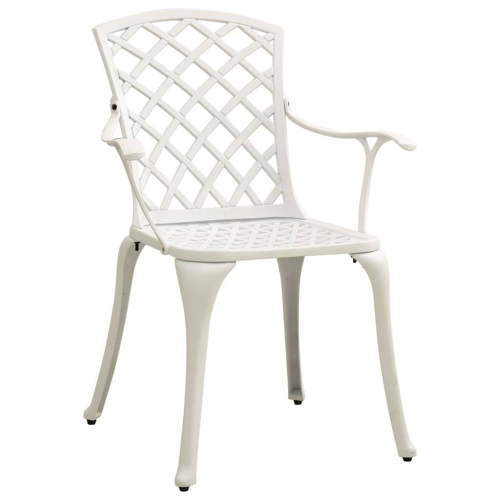 Chaises de jardin aluminium coulé blanc 61 x 60 x 93 cm (lot de 2) - PANGIVO - Image 2