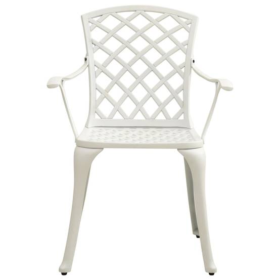 Chaises de jardin aluminium coulé blanc 61 x 60 x 93 cm (lot de 2) - PANGIVO - Image 3