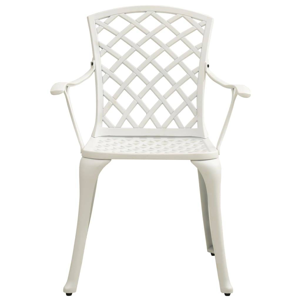Chaises de jardin aluminium coulé blanc 61 x 60 x 93 cm (lot de 2) - PANGIVO - Image 3