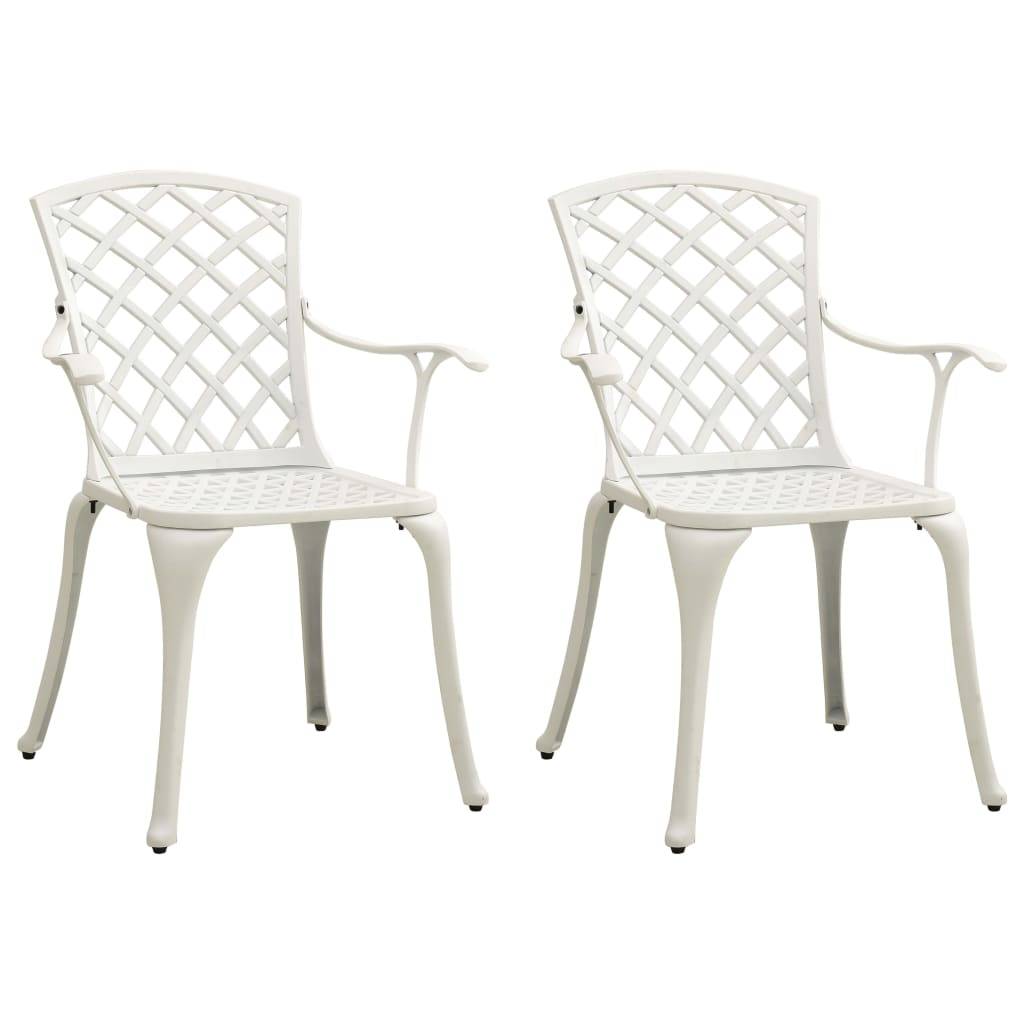 Chaises de jardin aluminium coulé blanc 61 x 60 x 93 cm (lot de 2) - PANGIVO
